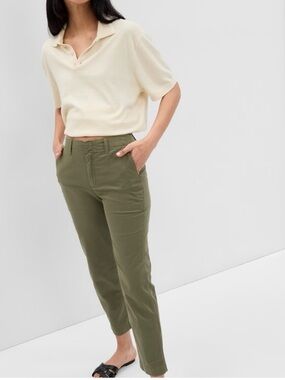 J. Crew Andie Straight Leg Pants in Olive
